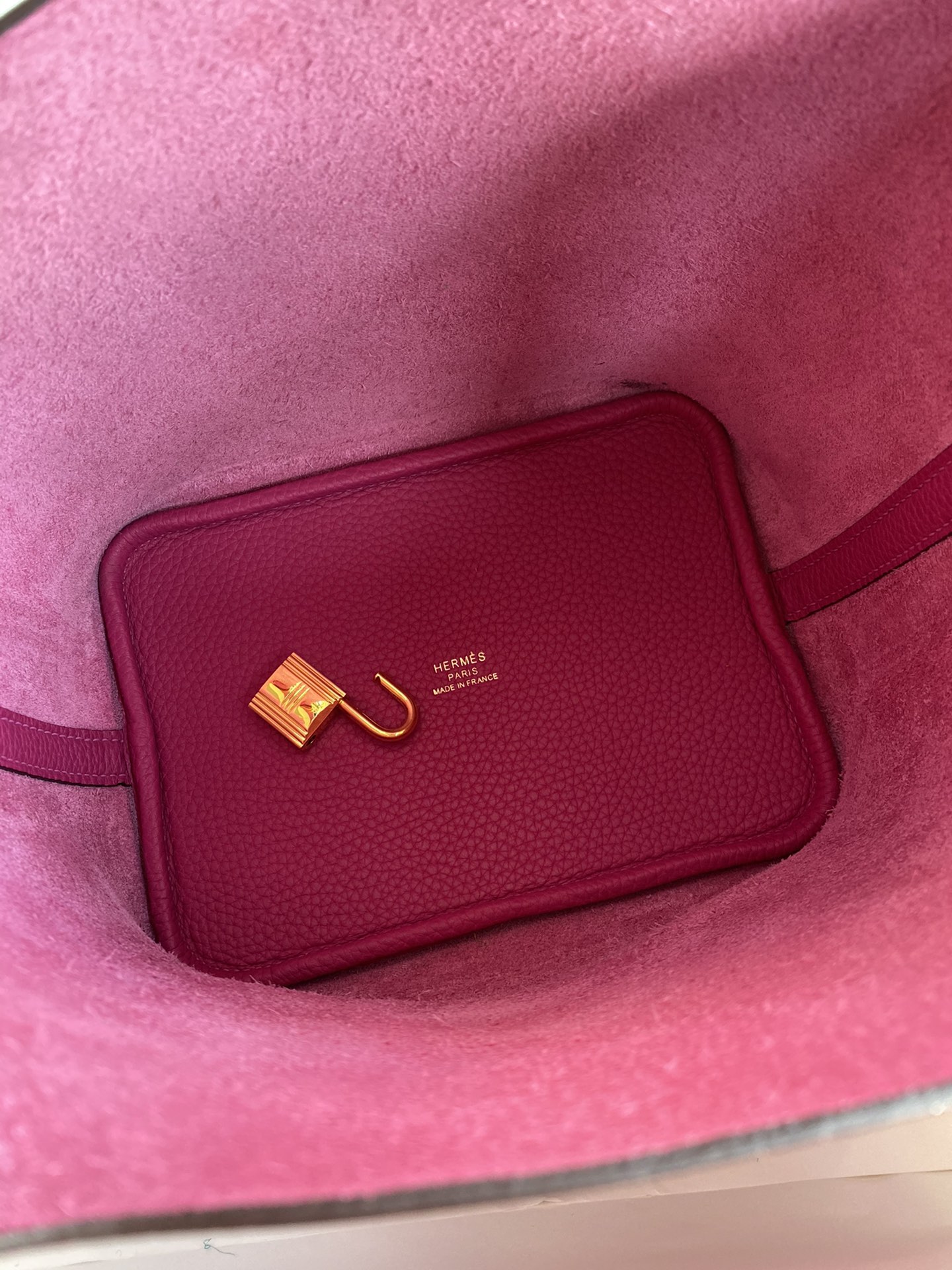 Hermes Picotin Lock 18 Bag In Rose Red Clemence Leather